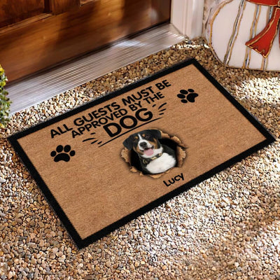 All Guests Must Be Approved By The Dog - Personalized Doormat, Gift For Dog Lover