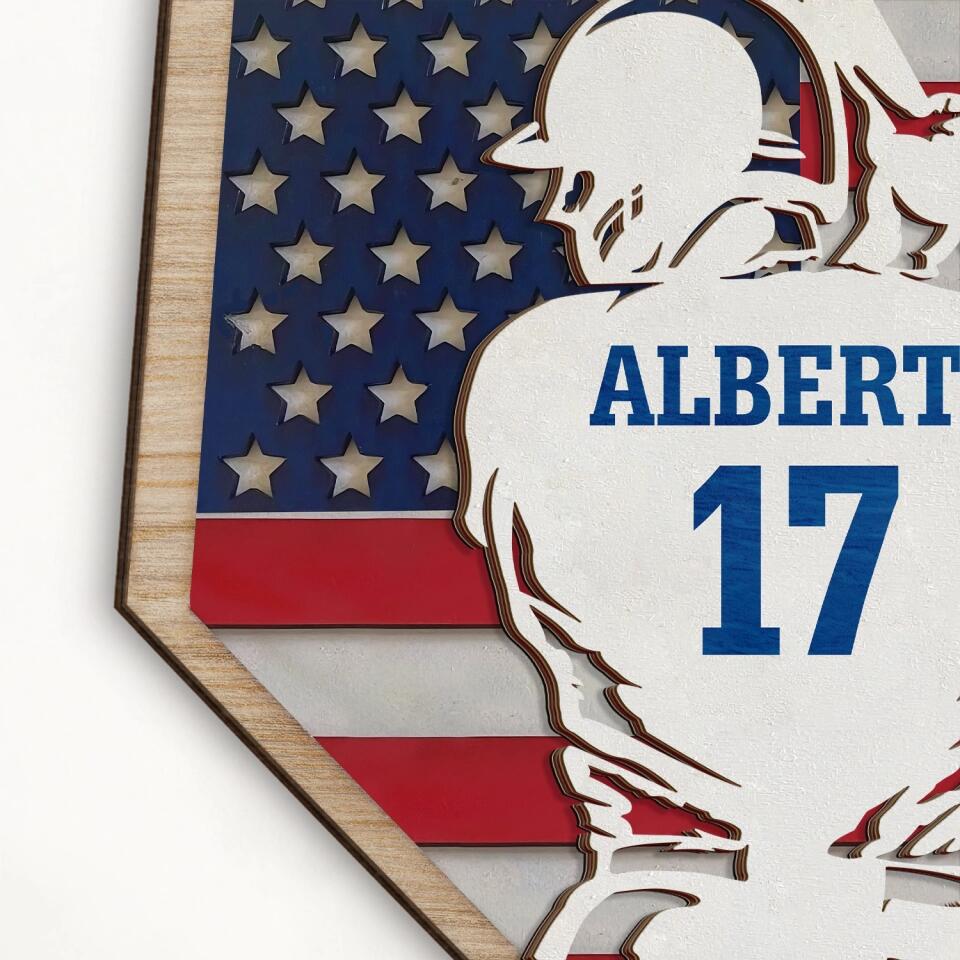 Baseball Gift for Boys - Personalized 2 Layer Sign, Gift For Ball Player