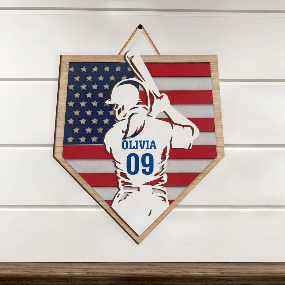 Baseball Gift for Boys - Personalized 2 Layer Sign, Gift For Ball Player