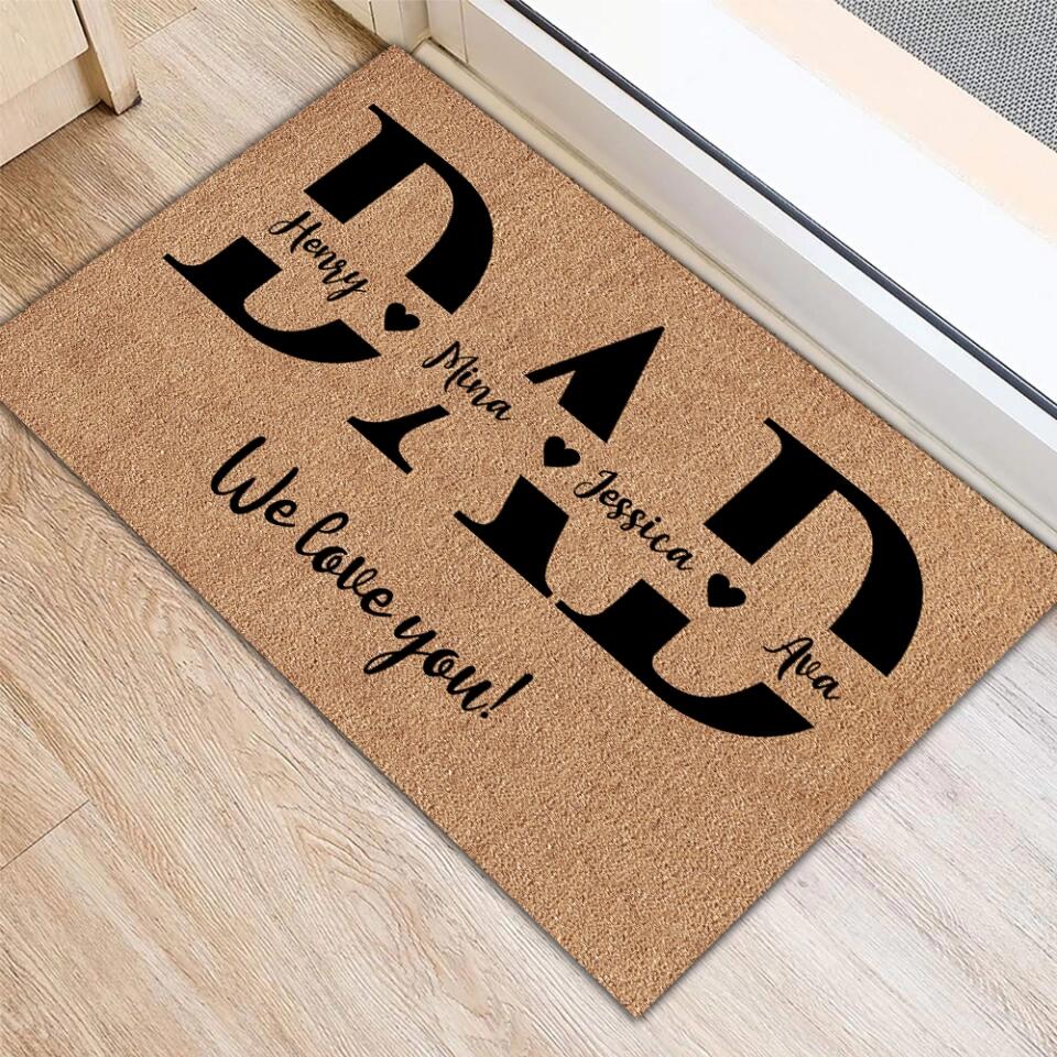 Mom/Dad We Love You! - Personalized Doormat, Gift For Mom/Dad, Gift For Mother's Day/ Father's Day