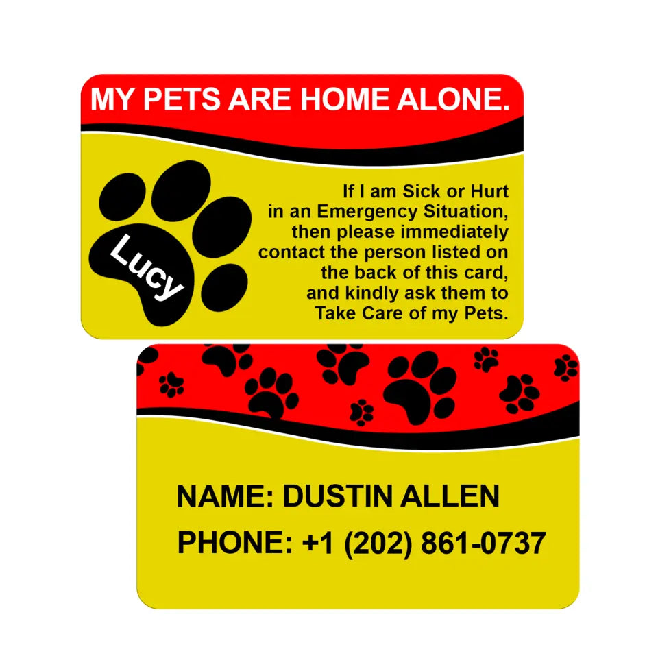 My Pets Are Home Alone - Personalized Metal Wallet Card, Gift For Pets Lover
