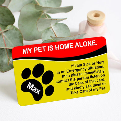 My Pets Are Home Alone - Personalized Metal Wallet Card, Gift For Pets Lover