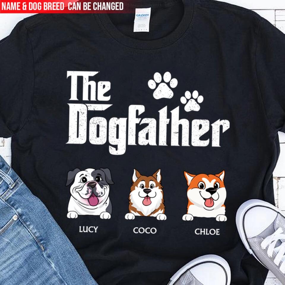 The DogFather - Personalized T-shirt For Father's Day, Gift For Dog Lovers - TS727