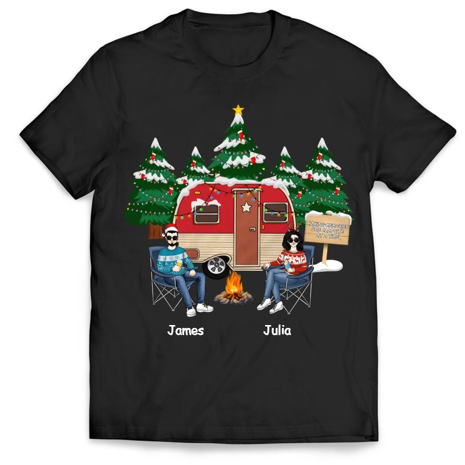 Personalized Camping Couple Christmas Ornament - Personalized T-shirt, Gift For Camping Lover