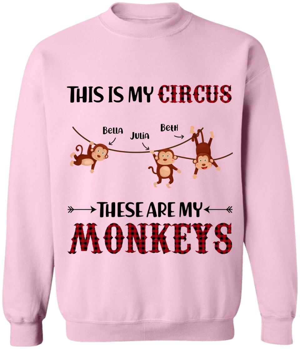 This is My Circus These Are My Monkeys - Personalized T-shirt, Gift for Grandma, Gigi, Funny Shirt
