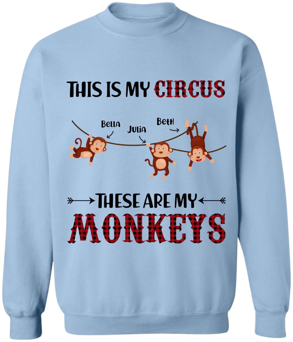 This is My Circus These Are My Monkeys - Personalized T-shirt, Gift for Grandma, Gigi, Funny Shirt