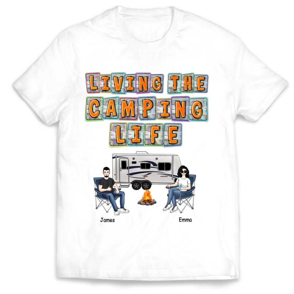 Living The Camping Life - Personalized Camping Shirt - Camping Life - Happy Campers