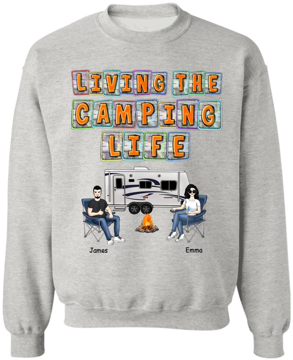 Living The Camping Life - Personalized Camping Shirt - Camping Life - Happy Campers