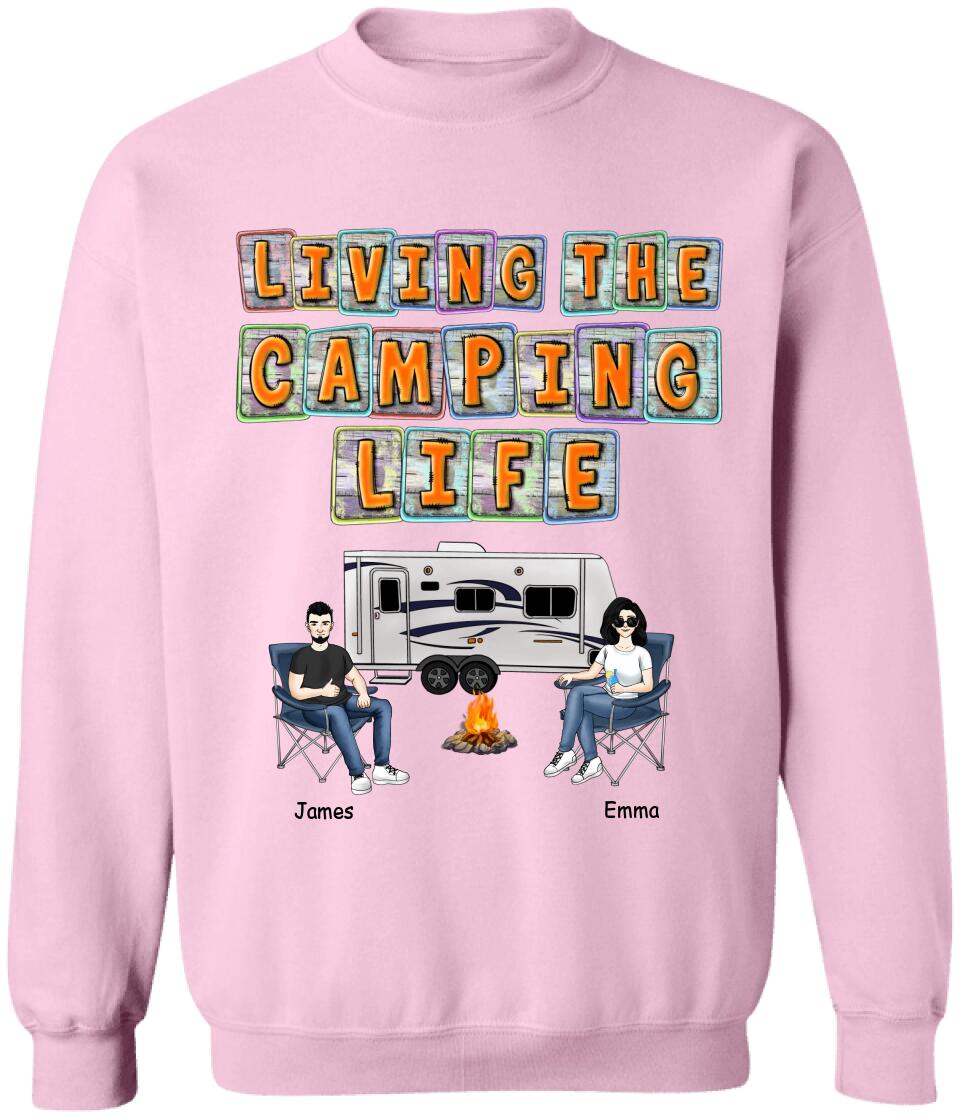 Living The Camping Life - Personalized Camping Shirt - Camping Life - Happy Campers