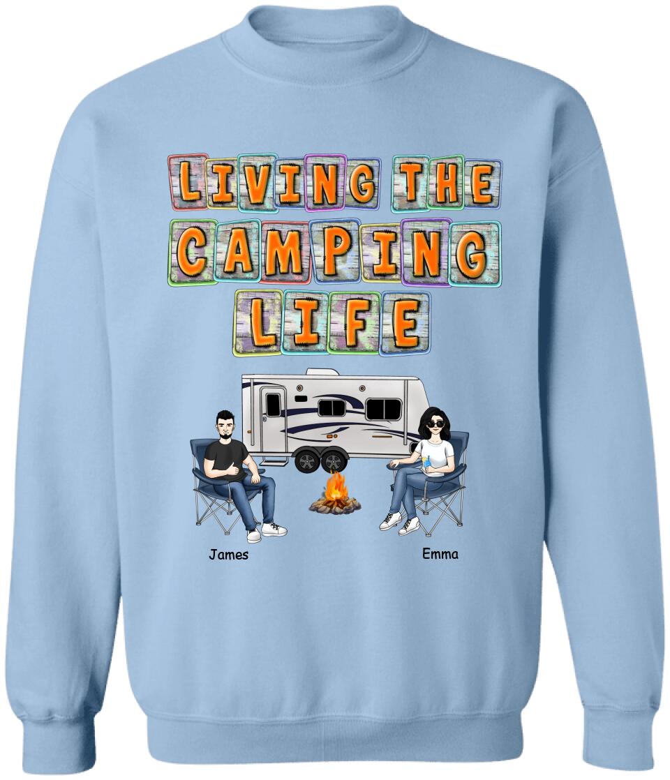 Living The Camping Life - Personalized Camping Shirt - Camping Life - Happy Campers