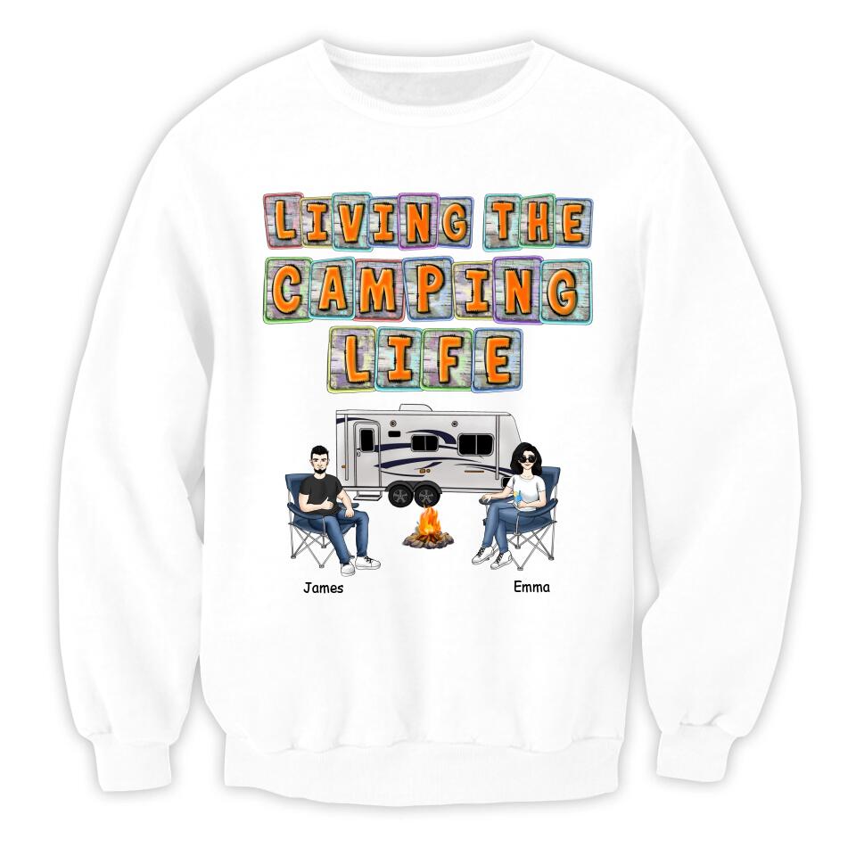 Living The Camping Life - Personalized Camping Shirt - Camping Life - Happy Campers
