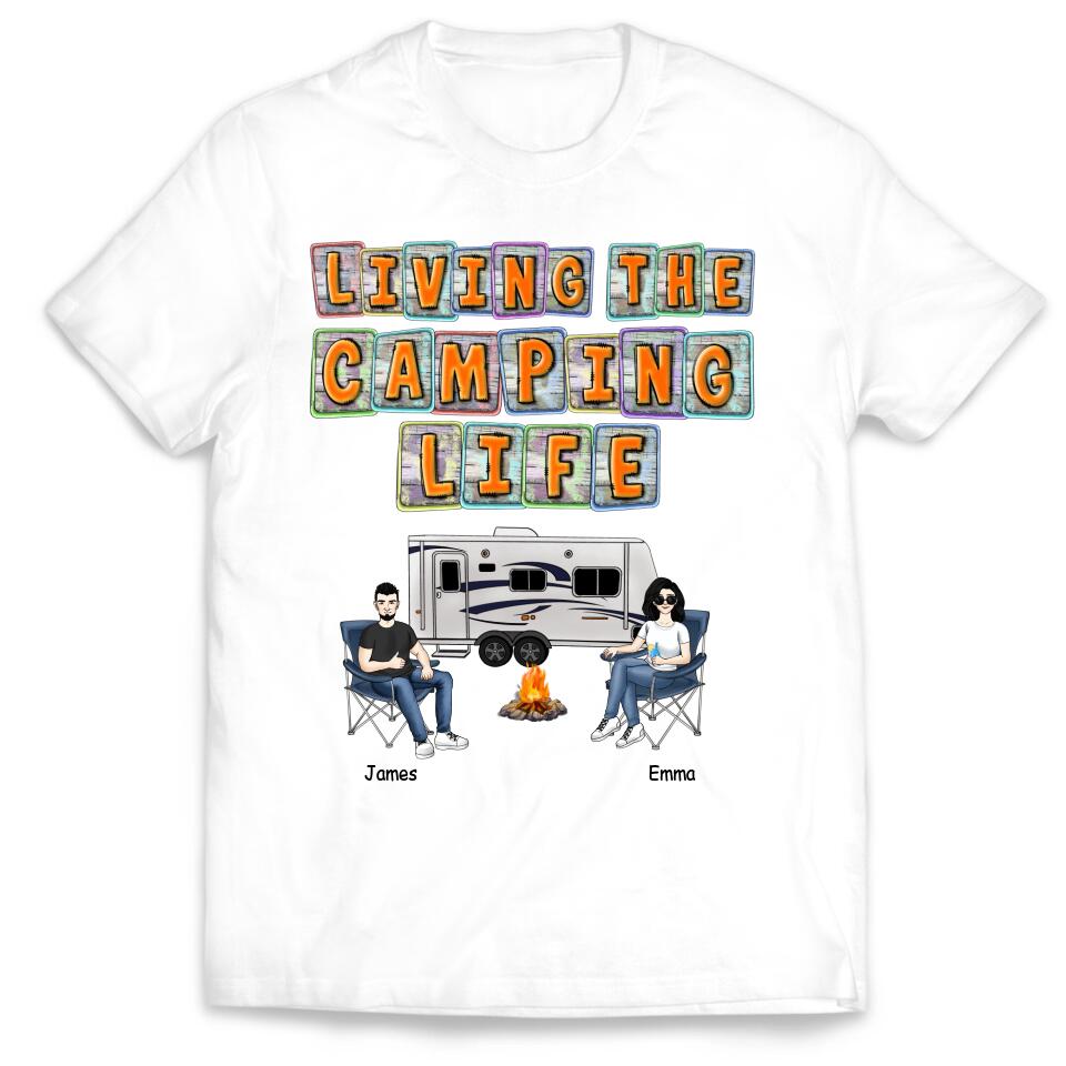 Living The Camping Life - Personalized Camping Shirt - Camping Life - Happy Campers