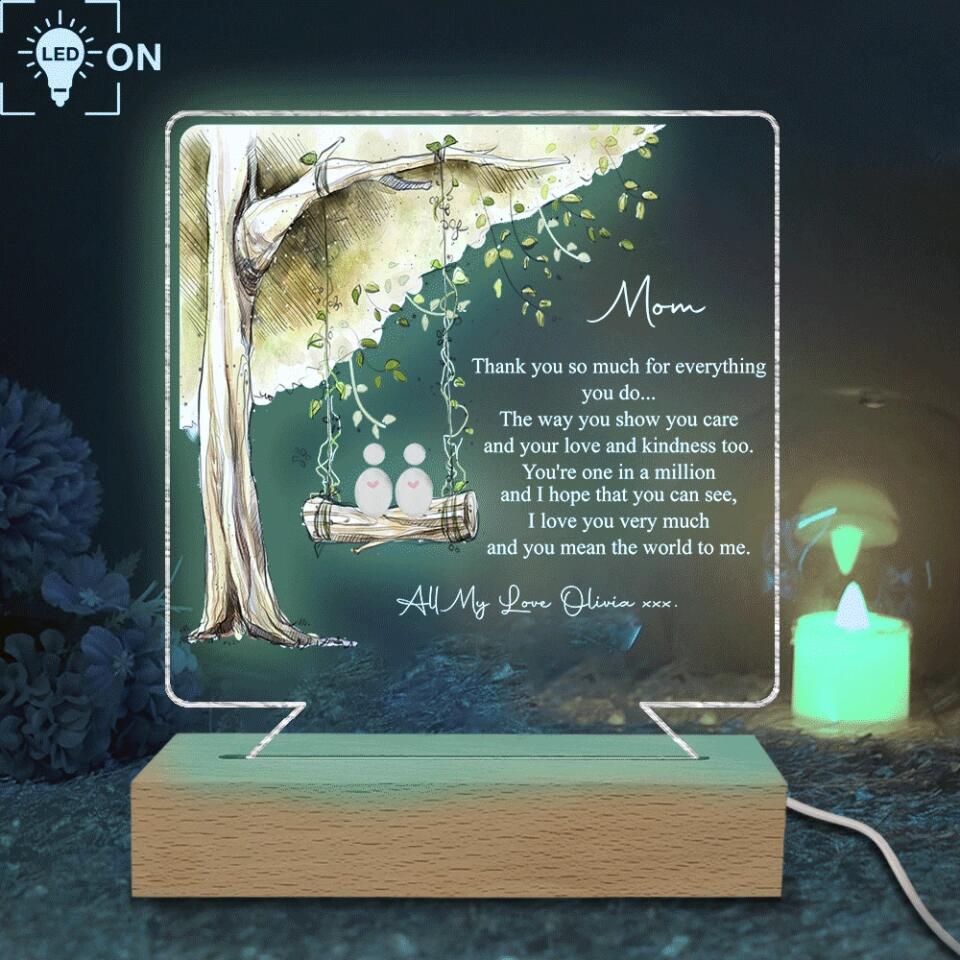 Mother And Daughter Frame - Personalized Acrylic Night Light, Gift For Mothers Day