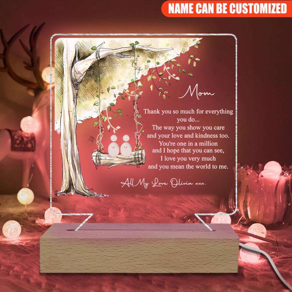 Mother And Daughter Frame - Personalized Acrylic Night Light, Gift For Mothers Day