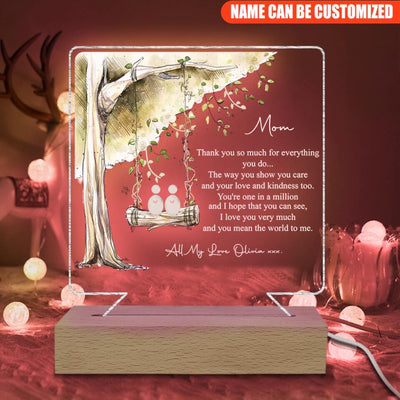 Mother And Daughter Frame - Personalized Acrylic Night Light, Gift For Mothers Day