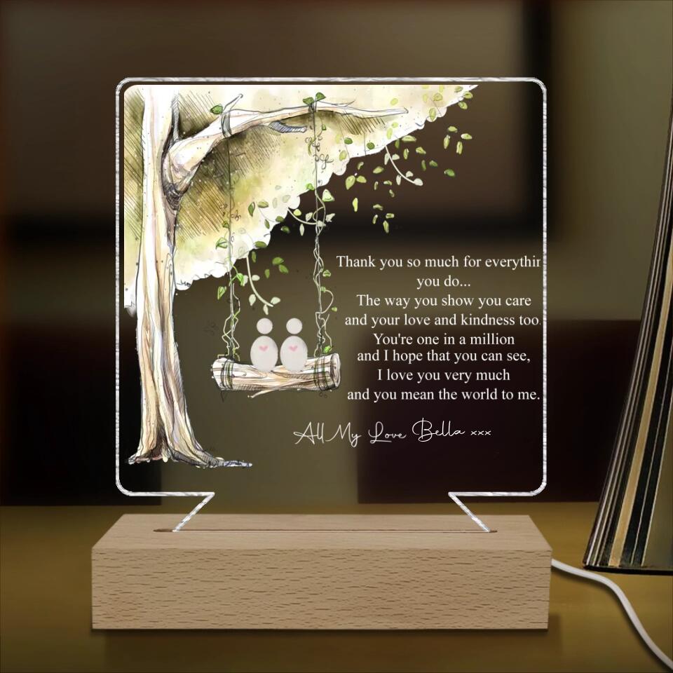 Mother And Daughter Frame - Personalized Acrylic Night Light, Gift For Mothers Day