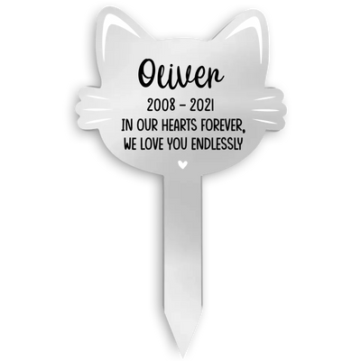 In Memory of Cat Pet Memorial Marker - Personalized Plaque Stake, Gift for Cat Lover