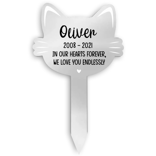 In Memory of Cat Pet Memorial Marker - Personalized Plaque Stake, Gift for Cat Lover