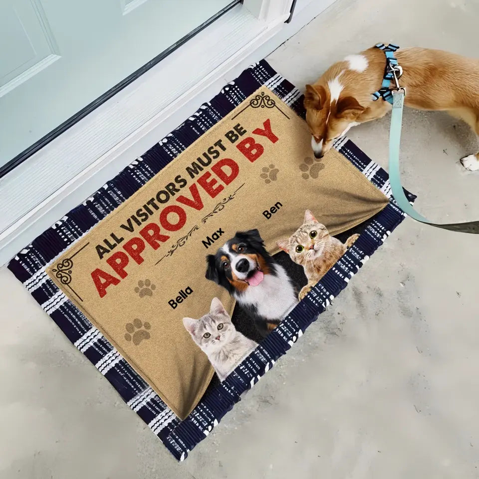 All Guest Must Be Approved By The Dogs - Personalized Doormat, Custom Dog Photo, Gift For Pet Lovers