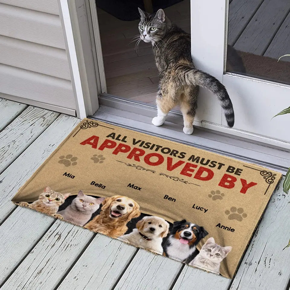 All Guest Must Be Approved By The Dogs - Personalized Doormat, Custom Dog Photo, Gift For Pet Lovers