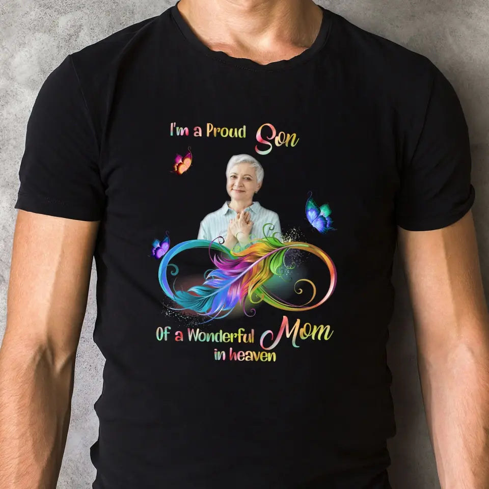 I'm A Proud Daughter Of A Wonderful Dad In Heaven - Personalized T-Shirt, Memorial Gift