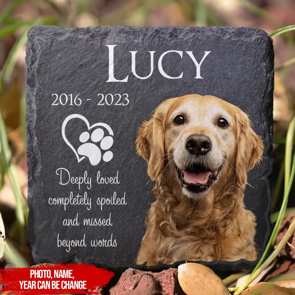 Deeply Loved Completely Spoiled And Missed Beyond Words - Personalized Memorial Stone Base Stand