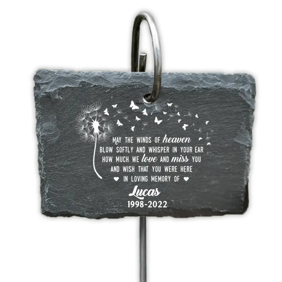 May the Winds of Heaven Blow Softly - Personalized Garden Slate