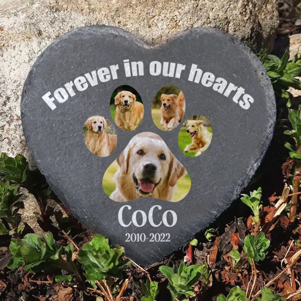 Forever In Our Hearts - Personalized Memorial Stone, Pet Gift Loss