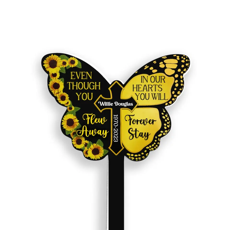 Even Though You Flew Away In Our Hearts You Will Forever Stay - Personalized Memorial Plaque Skate, Memorial Gift