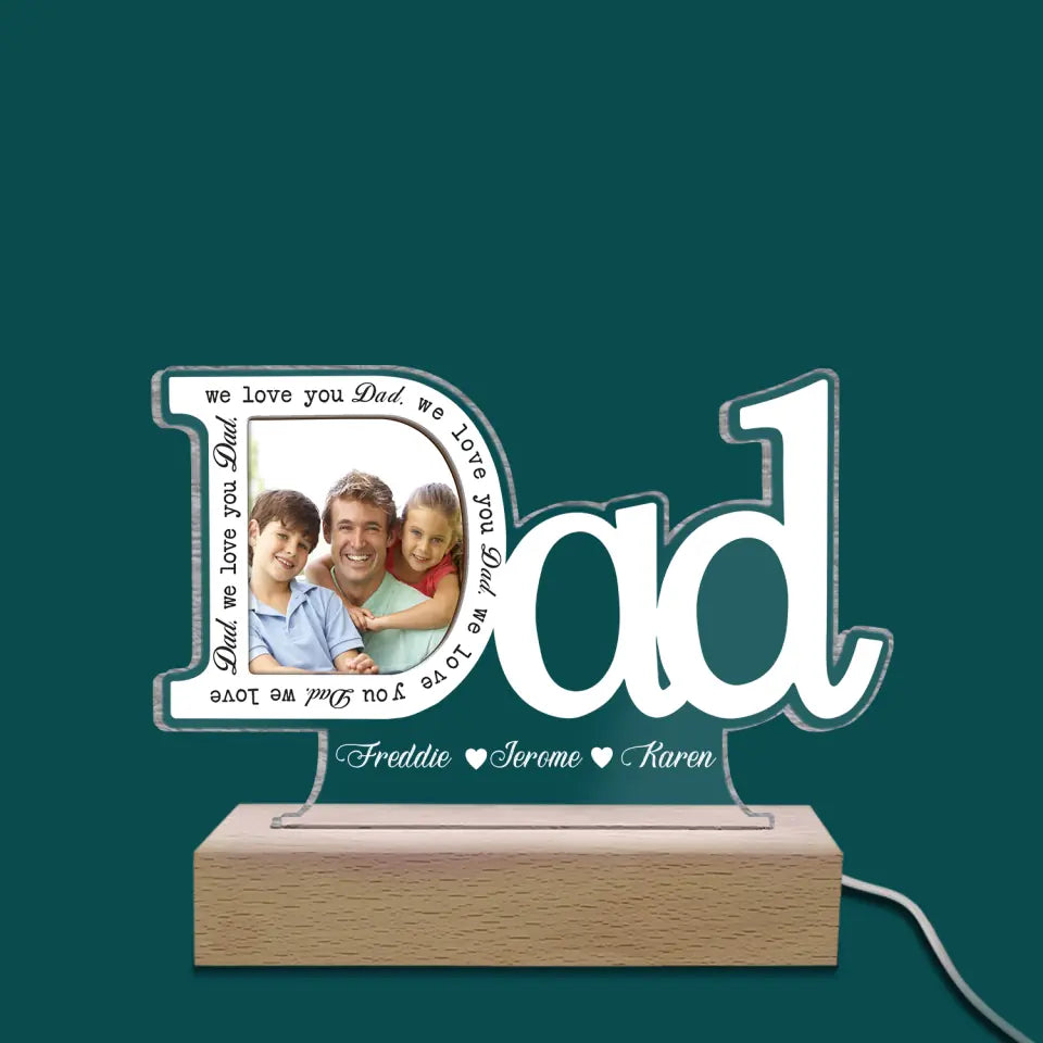 I Love You Dad - Personalized Acrylic Lamp, Gift For Father&#39;s Day, UpLoad Photo