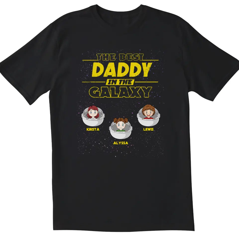 Best Daddy Grandpa In The Galaxy - Personalized T-shirt Hoodie, Gifts For Dad Grandpa