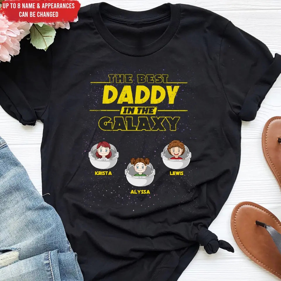 Best Daddy Grandpa In The Galaxy - Personalized T-shirt Hoodie, Gifts For Dad Grandpa