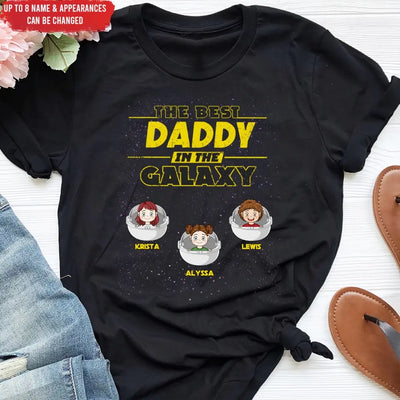 Best Daddy Grandpa In The Galaxy - Personalized T-shirt Hoodie, Gifts For Dad Grandpa