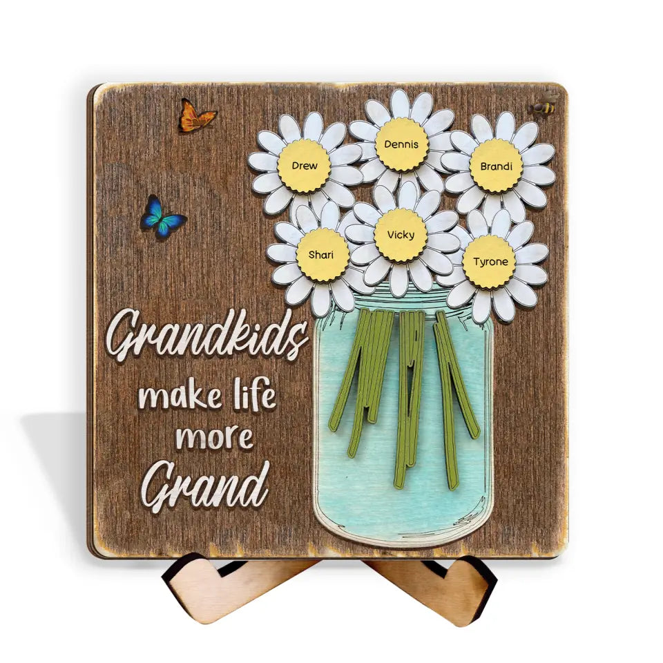 Grandkids Make Life More Grand - Personalized Sign, Gift For Grandparent