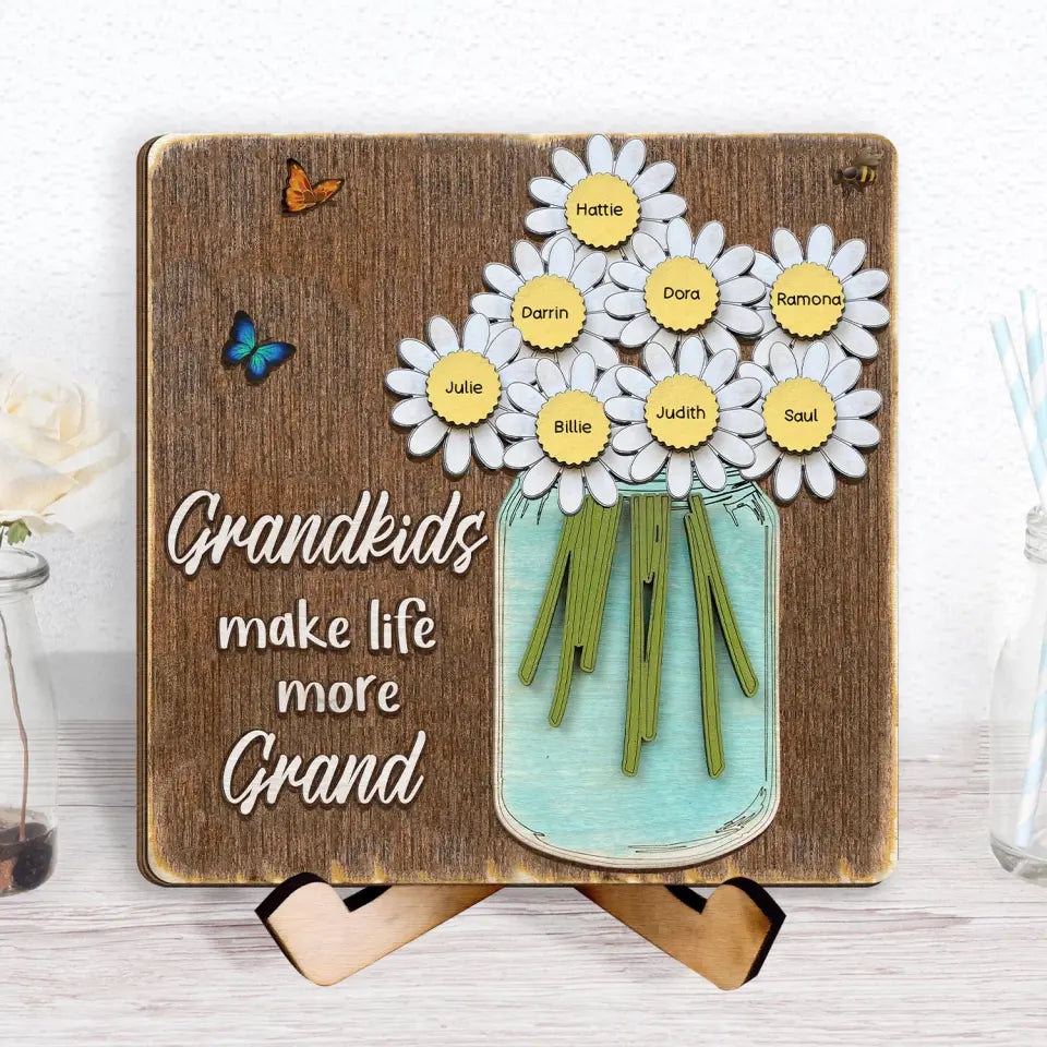 Grandkids Make Life More Grand - Personalized Sign, Gift For Grandparent
