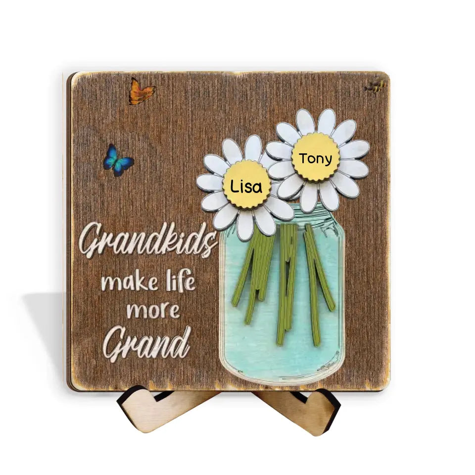 Grandkids Make Life More Grand - Personalized Sign, Gift For Grandparent