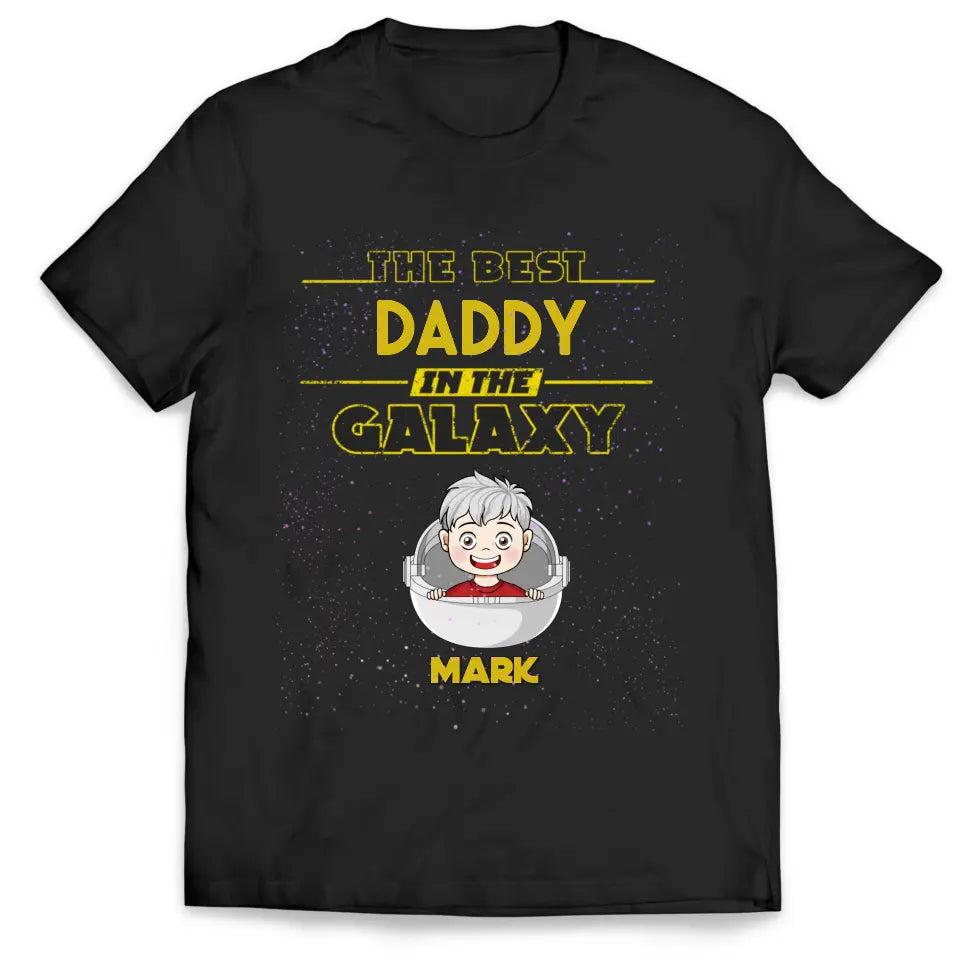 Best Daddy Grandpa In The Galaxy - Personalized T-shirt Hoodie, Gifts For Dad Grandpa