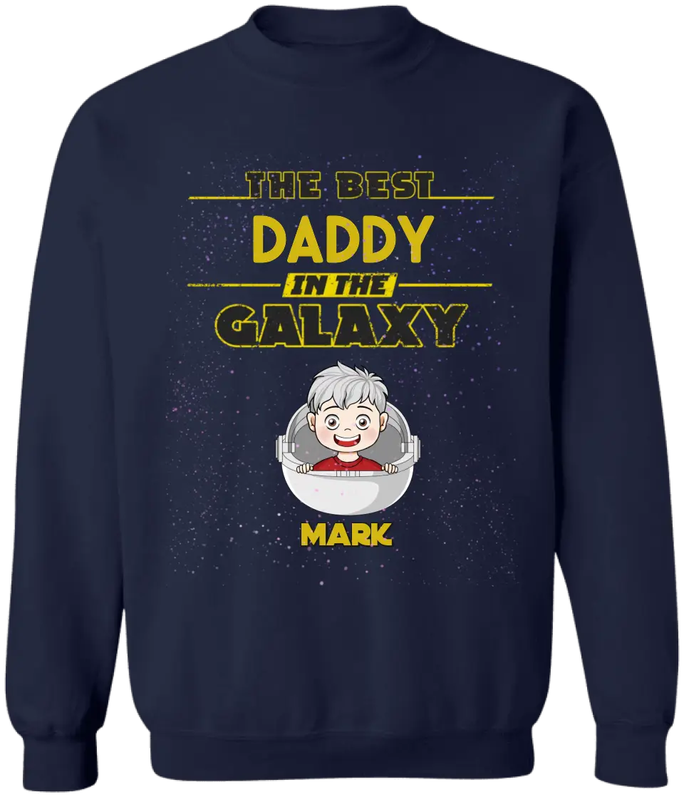 Best Daddy Grandpa In The Galaxy - Personalized T-shirt Hoodie, Gifts For Dad Grandpa