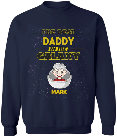 Best Daddy Grandpa In The Galaxy - Personalized T-shirt Hoodie, Gifts For Dad Grandpa