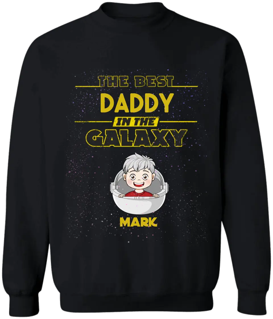 Best Daddy Grandpa In The Galaxy - Personalized T-shirt Hoodie, Gifts For Dad Grandpa