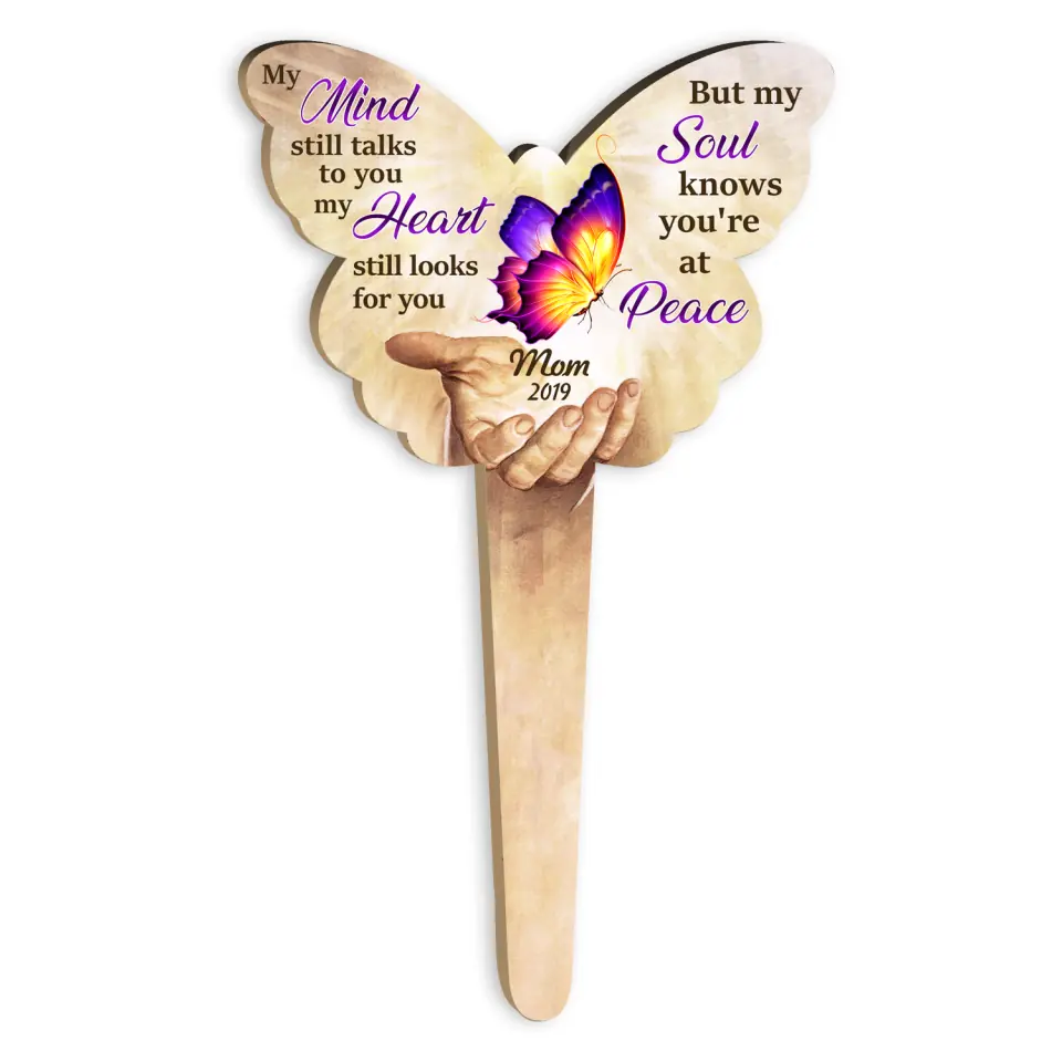 My Mind Still Talks To You - Personalized Plaque Stake, Memorial Gift Idea