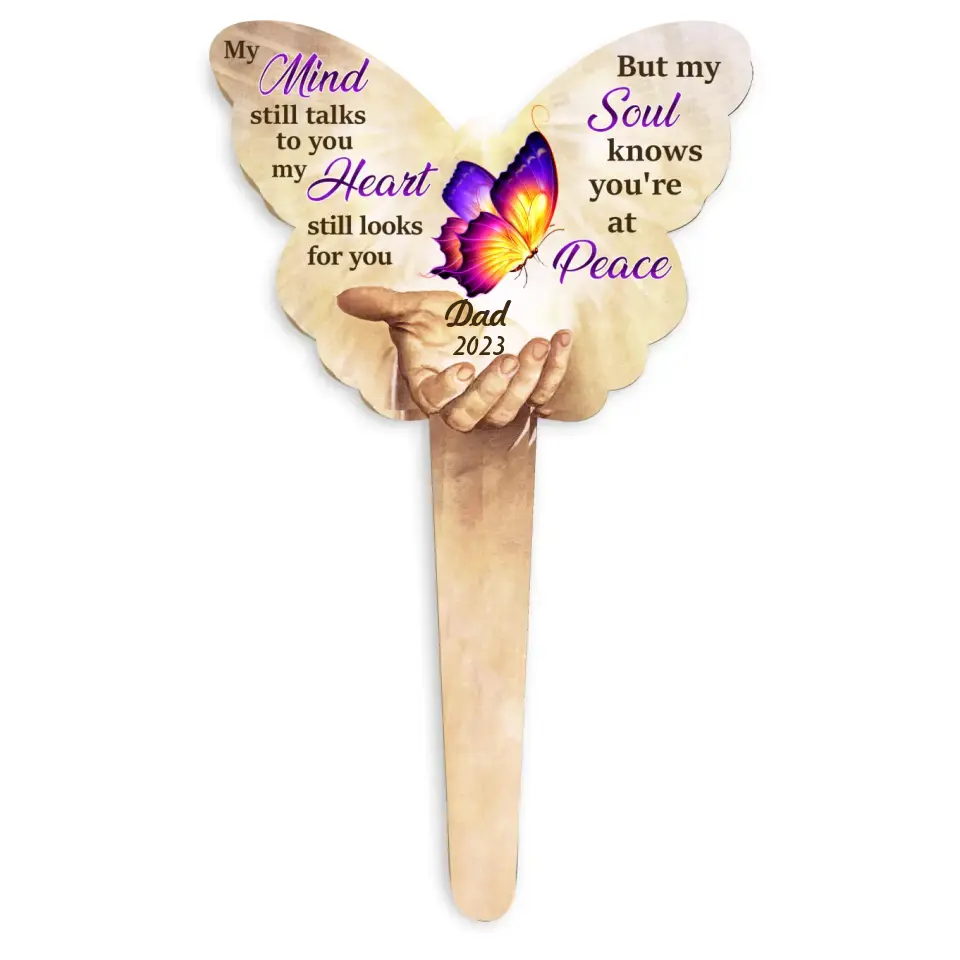 My Mind Still Talks To You - Personalized Plaque Stake, Memorial Gift Idea