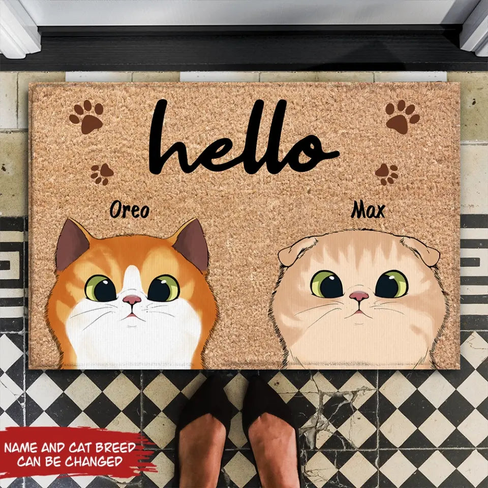 Welcome To Our Home - Personalized Doormat, Gift For Cat Lovers