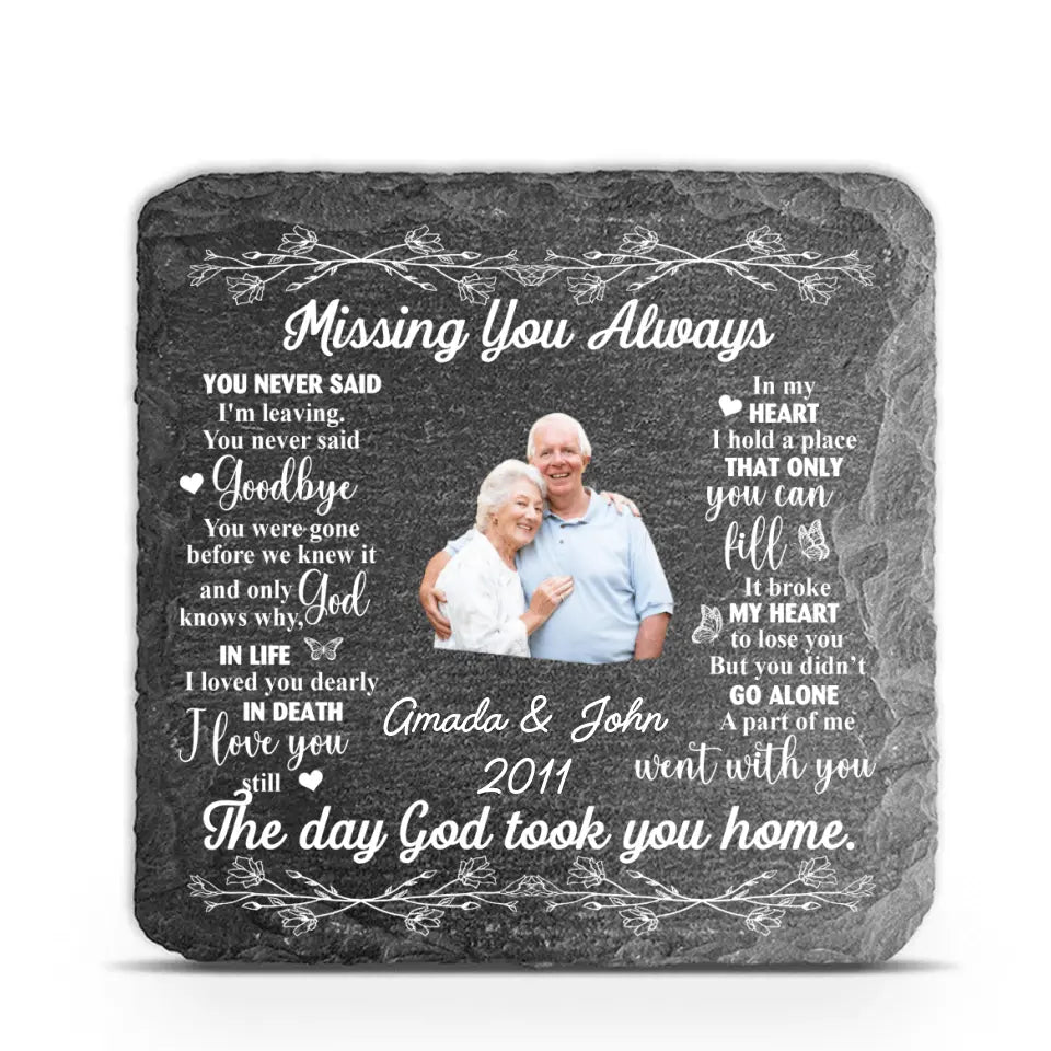 Memorial Poem Stone For Loss Of Loved One, Bereavement Poem, In Loving Memory Stone, Missing You Always, Memorial Photo Gift