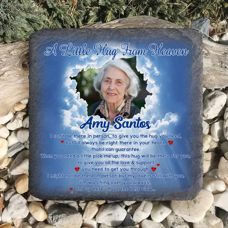 A Little Hug From Heaven -  Personalized Memorial Stone, Memorial Gift
