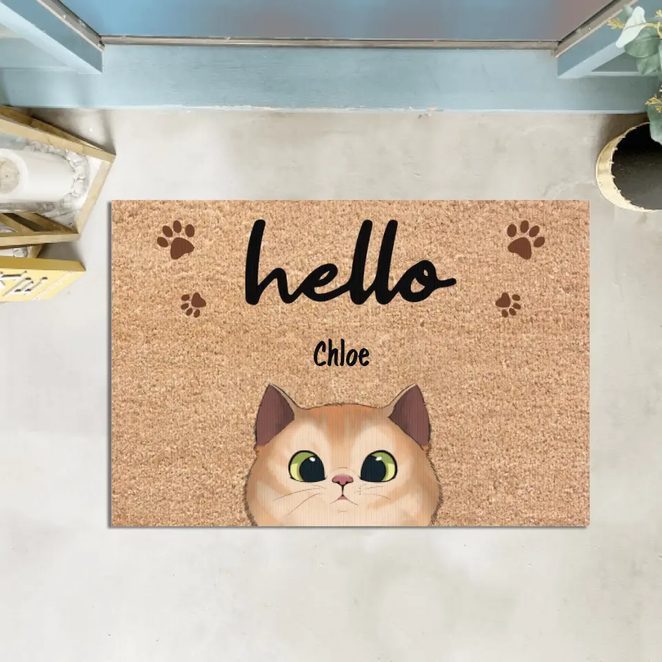 Welcome To Our Home - Personalized Doormat, Gift For Cat Lovers