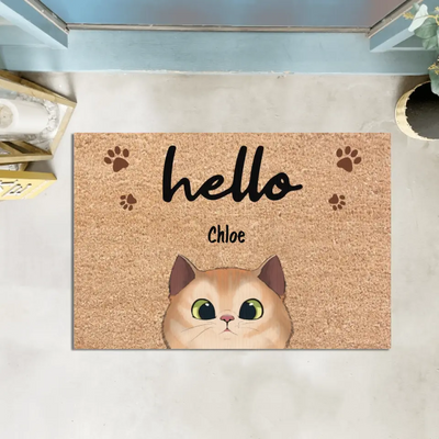 Welcome To Our Home - Personalized Doormat, Gift For Cat Lovers