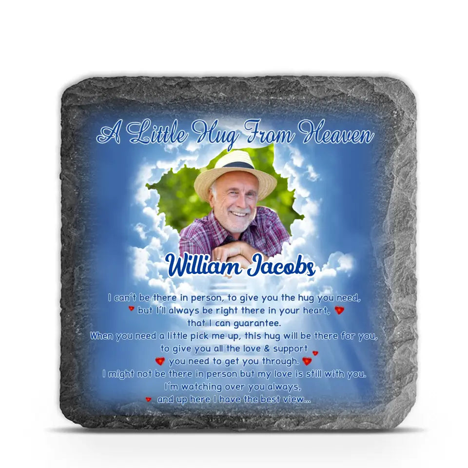 A Little Hug From Heaven -  Personalized Memorial Stone, Memorial Gift