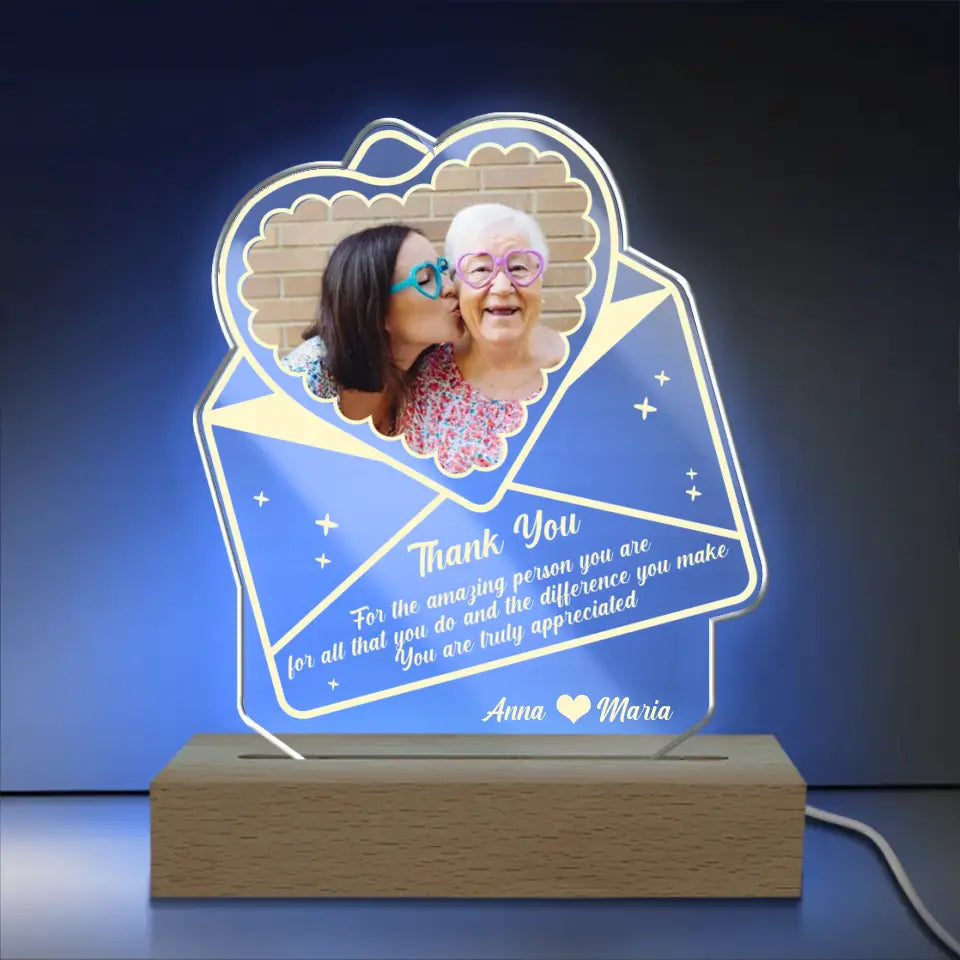 Thank You For The Amazing Person You Are - Personalized Acrylic Lamp, Gift For Mother's Day