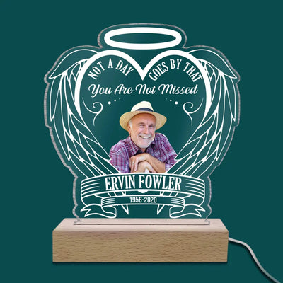 Not A Day Goes By That You Are Not Missed - Personalized Acrylic Lamp, Memorial Gift